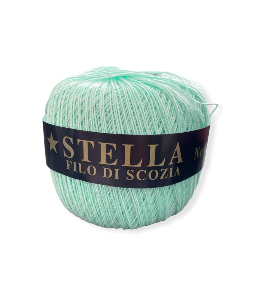 Gomitolo Filo di Scozia Stella 100% Puro Cotone N°8/3 verde acqua n°57