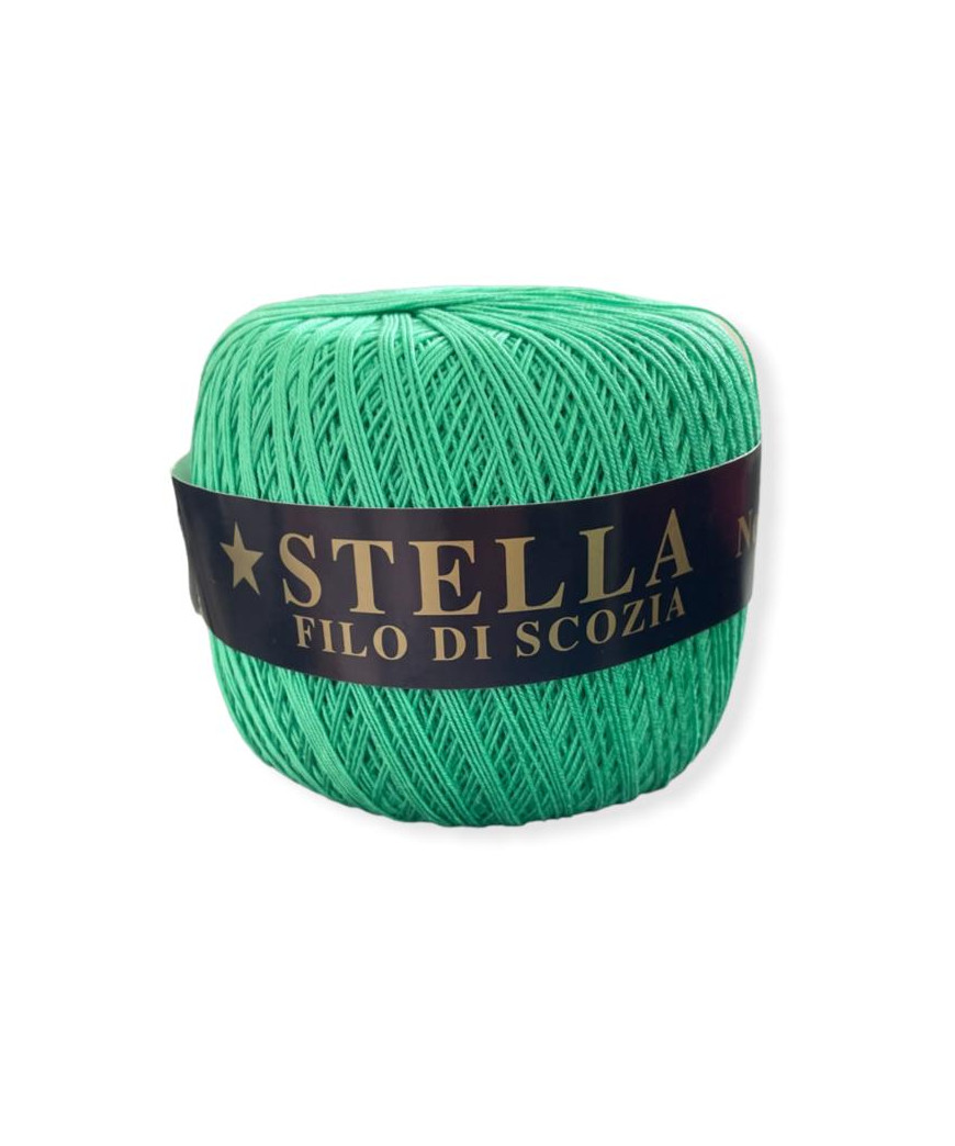 Gomitolo Filo di Scozia Stella 100% Puro Cotone N°8/3 verde prato n°623