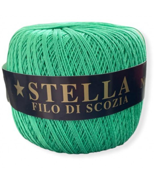 Gomitolo Filo di Scozia Stella 100% Puro Cotone N°8/3 verde prato n°623