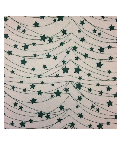 FELTRO STAMPATO 35x45cm STELLE DI NATALE VERDE