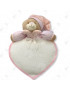 Fiocco nascita orso cuore con tela aida da ricamo 28x34cm/ca, Rosa