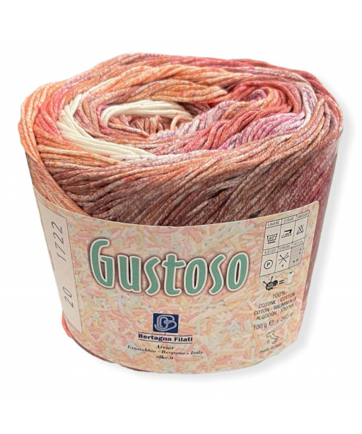 Gomitolo cotone Gustoso 100gr. 100%cotone, mix arancione n°20