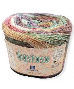 Gomitolo cotone Gustoso 100gr. 100%cotone, mix viola/verde/marrone n°24