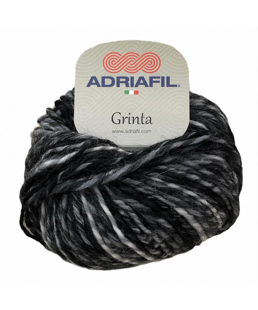 Gomitolo lana Adriafil Grinta 50gr 90mt mix grigio n°40 Ferri Consigliati n° 5,5