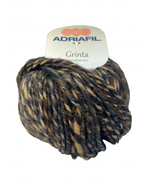 Gomitolo lana Adriafil Grinta 50gr 90mt mix Marrone n°45 Ferri Consigliati n° 5,5