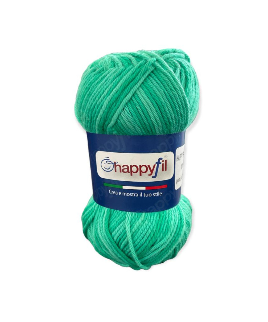 Gomitolo cotone happy fresh picnic 50gr, mix verde acqua n°101