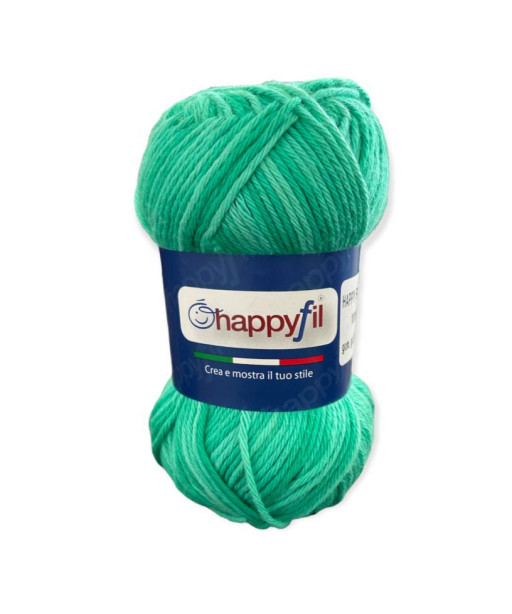 Gomitolo cotone happy fresh picnic 50gr, mix verde acqua n°101