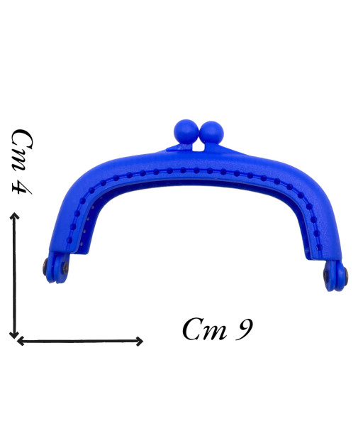 Chiusura Clic Clac Per Borse e Borsellini IN Pvc Colore Bluette Modello Lorena  cm 9X4ca