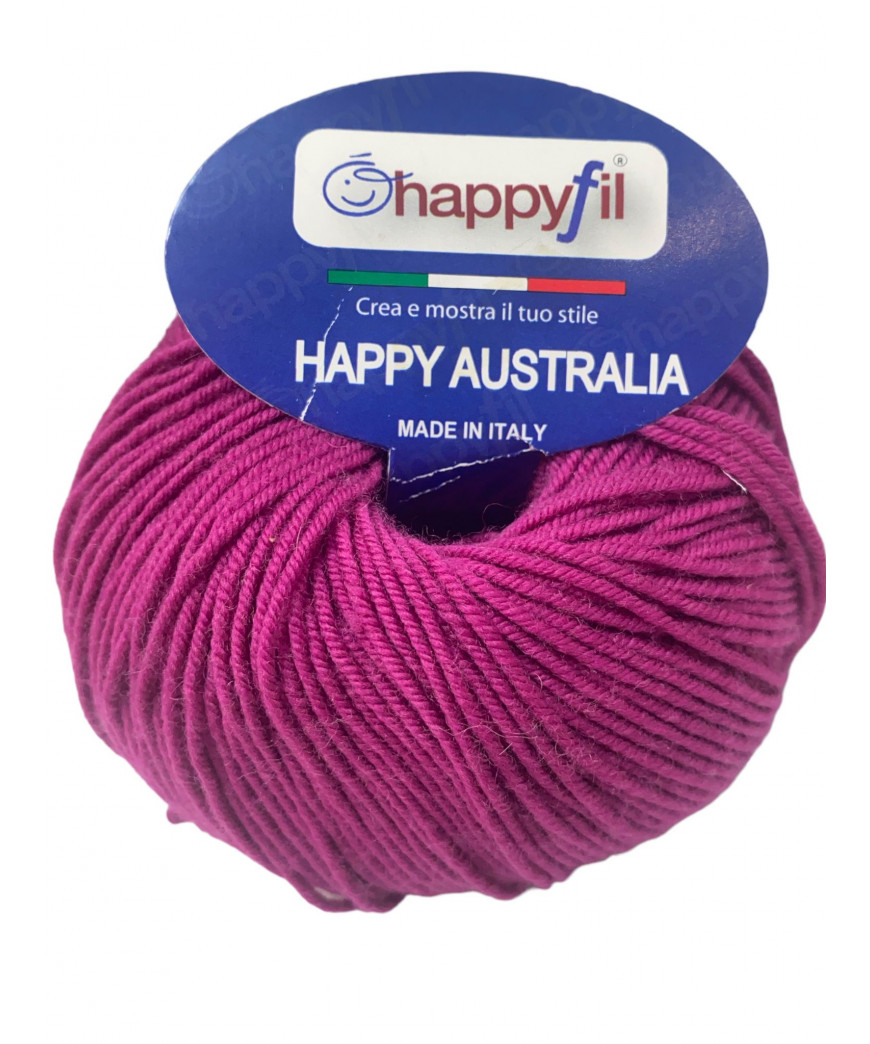 Fialto Gomitolo Lana "Happy Australia" 50gr 150mt colore Ciclamino n°701 - Ferri Consigliati n°4,5/5