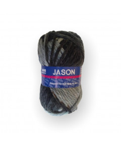 Gomitolo lana Jason 100gr, grigio/nero n°91