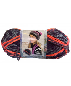 Filato Gomitolo lana Boston 100 gr-110mt mix Viola/Arancio n°00086 -Ideale per Cappelli