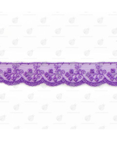 Pizzo in Tulle h 3cm Viola 13,7mt