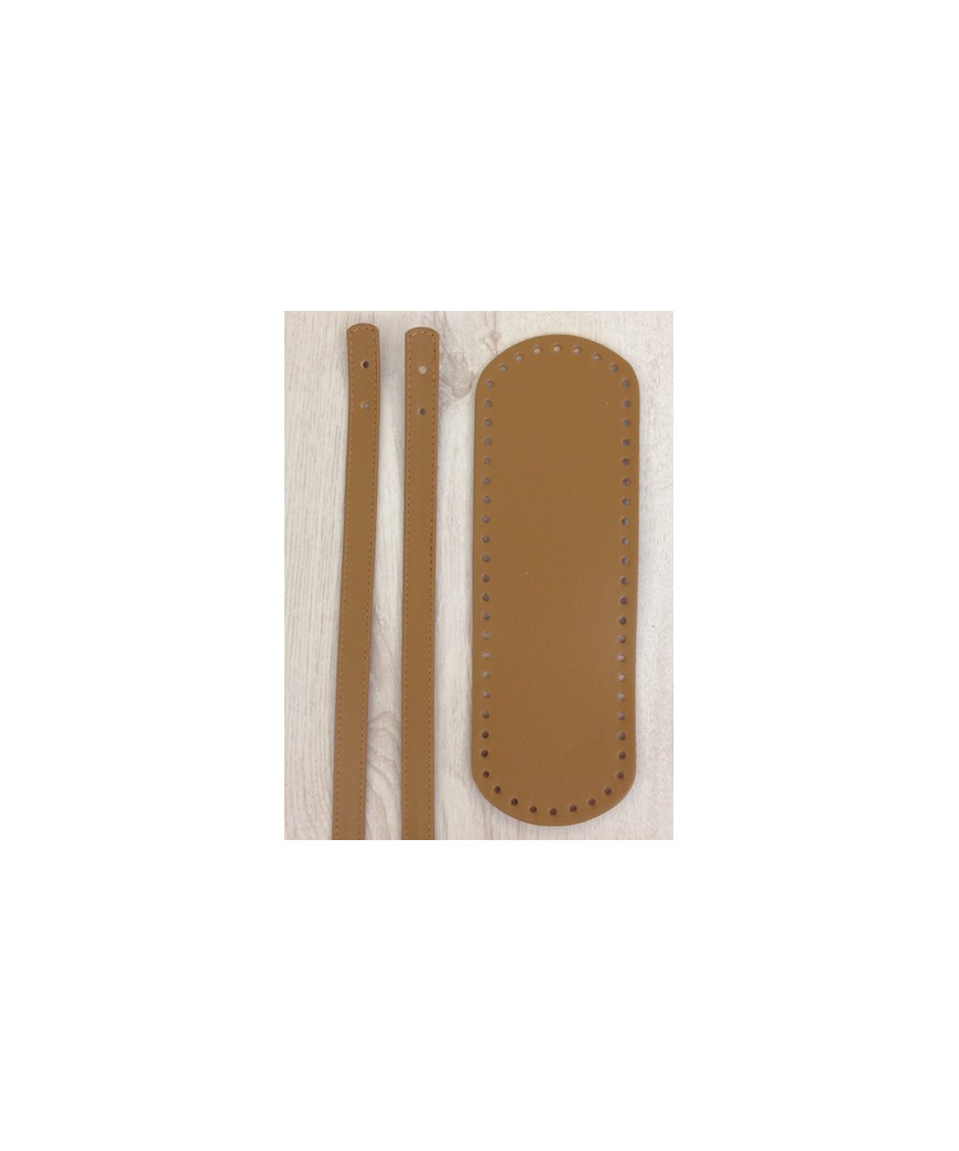 KIT MANICI FORATI 30x10cm ECOPELLE NOCCIOLA