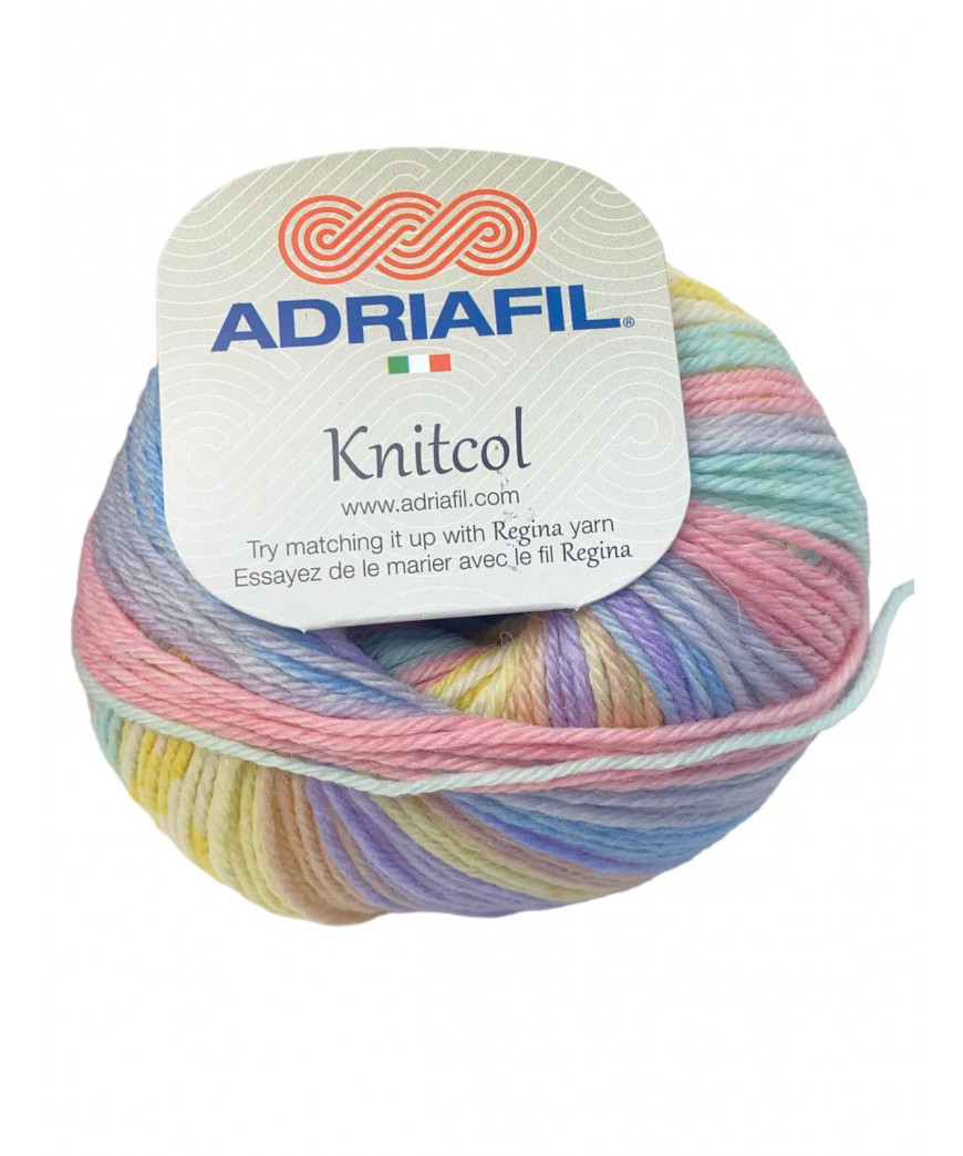 Filato Gomitolo 100% lana Adriafil Knitcol 50gr 125mt  mix color n°77 Ferri Consigliati n° 4,5