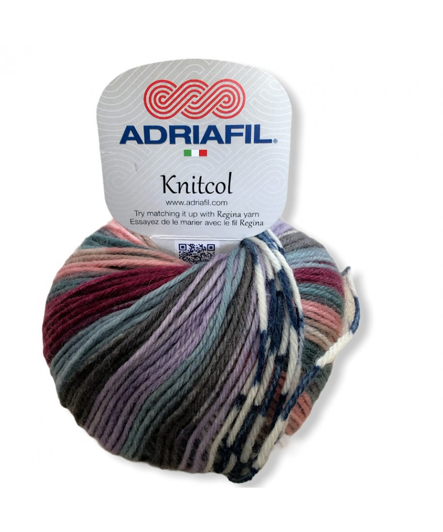 Filato Gomitolo 100% lana Adriafil Knitcol 50gr 125mt  mix color n°83 Ferri Consigliati n° 4,5