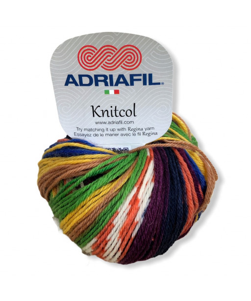 Filato Gomitolo 100% lana Adriafil Knitcol 50gr 125mt  mix color n°84 Ferri Consigliati n° 4,5