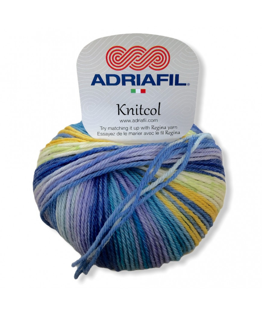 Filato Gomitolo 100% lana Adriafil Knitcol 50gr 125mt  mix color n°90 Ferri Consigliati n° 4,5