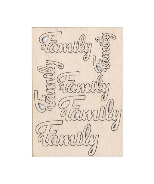 Renkalik scritta family in legno di varie misure