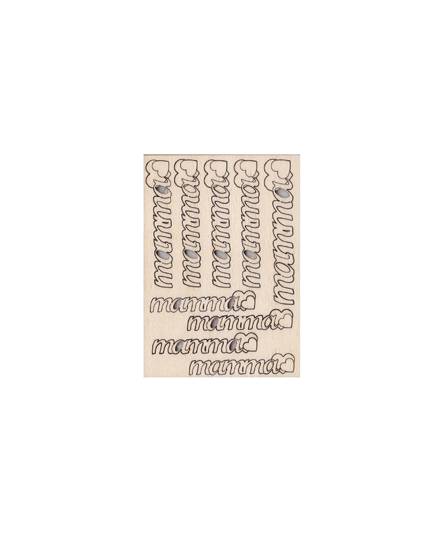Renkalik scritta mamma in legno di varei misure