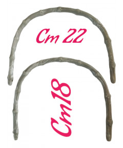 Coppia Manici  Per Borse Bamboo In PVC Misura CM 18X22 Ø CM1 Colore Tartaruga