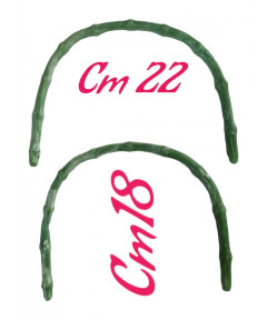 Coppia Manici  Per Borse Bamboo In PVC Misura CM 18X22 Ø CM1 Colore Corno Verde