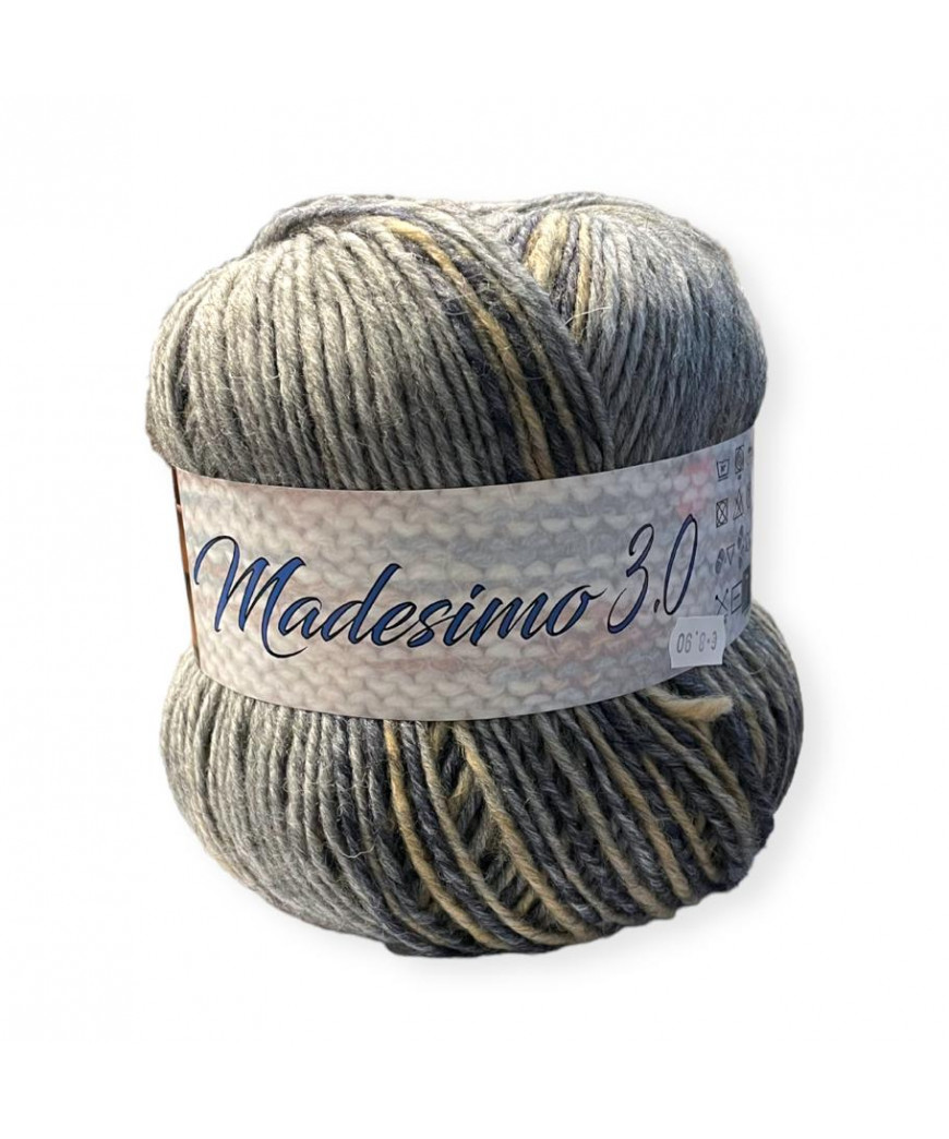 Gomitolo lana Madesimno 3.0 Silke 150g mix grgio n°55