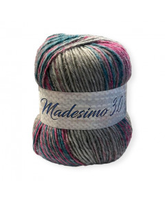 Gomitolo lana Madesimno 3.0 Silke 150g mix grgio/fuxia/petrolio n°56