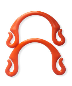 Coppia Manici Pipoca Mezzaluna in PVC con Asola Colore Arancione