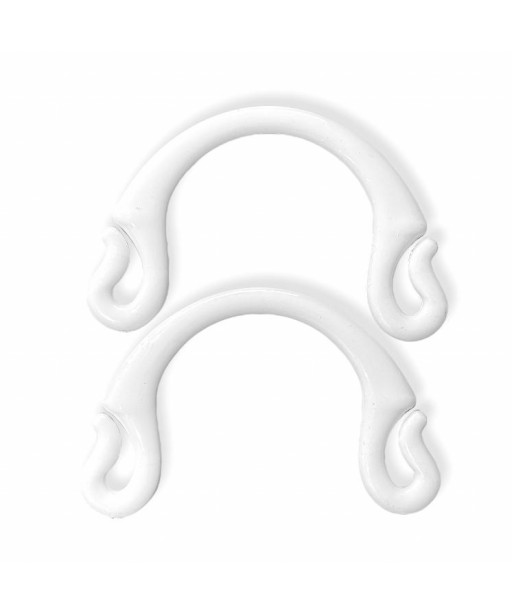 Coppia Manici Pipoca Mezzaluna in PVC con Asola Colore Bianco cm 19x15ca