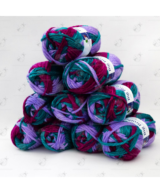Misto Filati Stock Gomitoli Lana "Big Brother" 10 Pezzi Mix Viola/Verde n°58