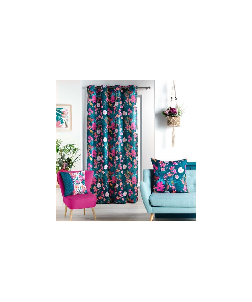 Tenda Con Anelli Cm 140X260 Fantasia Floreale Mix Color