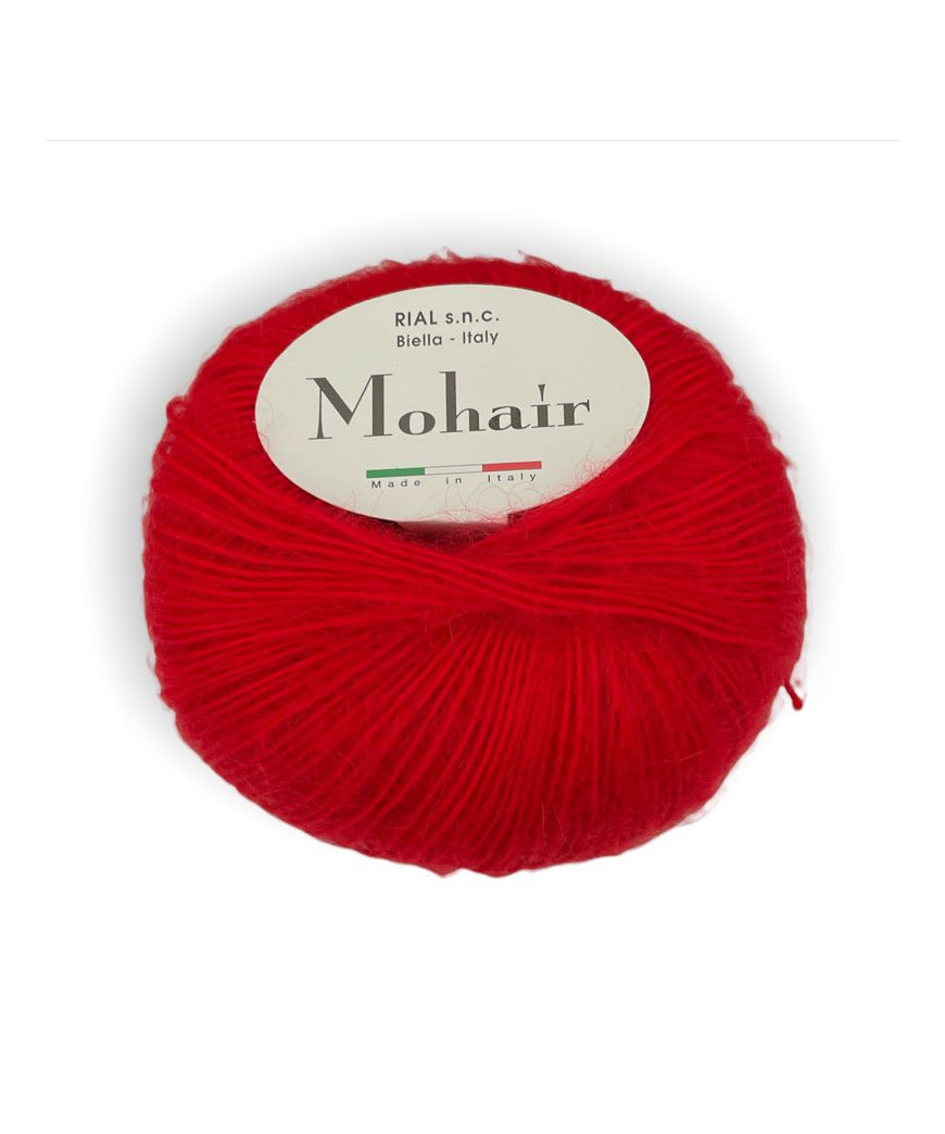 Filato lana Mohair 50g-175mt Colore  rosso n°118 Ferri Consigliati n°2,5-3