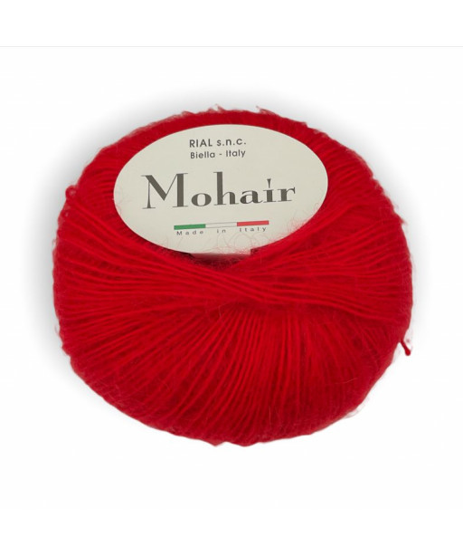 Filato lana Mohair 50g-175mt Colore  rosso n°118 Ferri Consigliati n°2,5-3