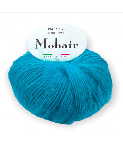 Filato lana Mohair 50g-175mt Colore Turchese n°19 Ferri Consigliati n°2,5-3