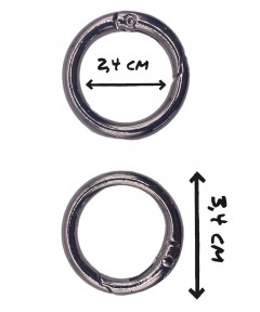 Coppia Anello Moschettone Ideale Per borse e Acessori Colore Argento cm 2,4 Interno cm 3,4 esterno