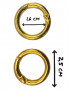 Coppia Anello Moschettone Ideale Per borse e Acessori Colore Oro cm 1,6 Interno cm 2,5 esterno