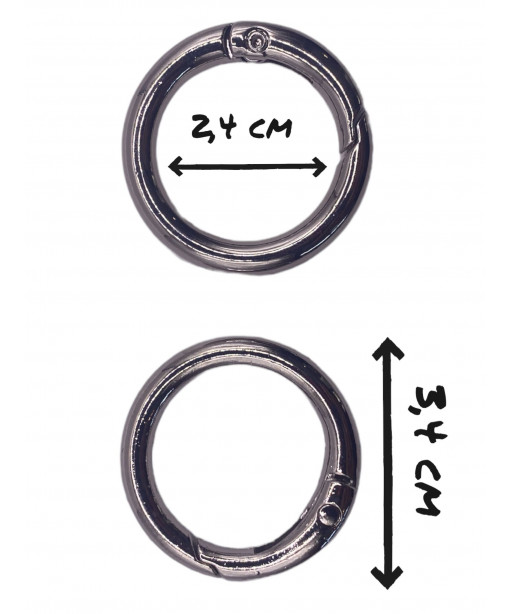 Coppia Anello Moschettone Ideale Per borse e Acessori Colore Nero cm 2,4 Interno cm 3,4 esterno