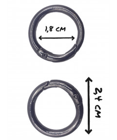 Coppia Anello Moschettone Ideale Per borse e Acessori Colore Antracite cm 1,8 Interno cm 2,7 esterno