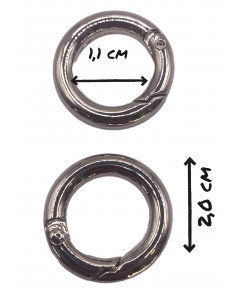 Coppia Anello Moschettone Ideale Per borse e Acessori Colore Antracite cm 1,1 Interno cm 2 esterno