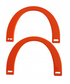 Coppia Manici Per Borse In PVC Mezzaluna Colore Arancione Cm 17x12 ca