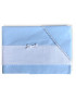 Coordinato culla, lenzuolino 90x120cm con federa e copri materasso con tela aida, azzurro