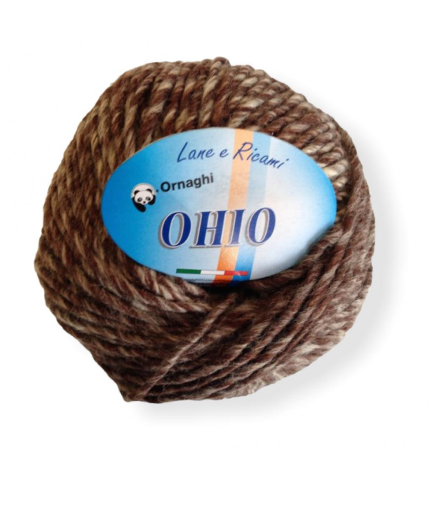 Gomitolo Lana Ohio 50g MIx Mrrone Melange n°932