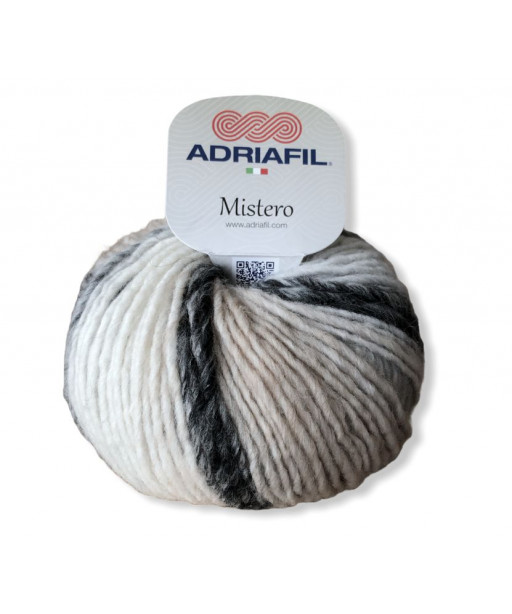Filato Gomitolo lana Adriafil Mistero 50gr 90 mt mix colorGrigio n°26 ferri consigliati n°7