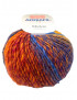 Filato Gomitolo lana Adriafil Mistero 50gr 90 mt  mix color Arancio/Blu/Violan°64 ferri consigliati n°7