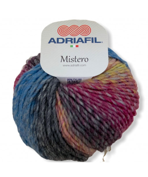 Filato Gomitolo lana Adriafil Mistero 50gr 90 mt  mix color n°66 ferri consigliati n°7