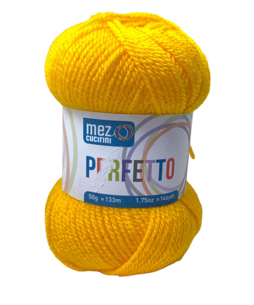 gomitolo lana Bravo/Perfetto 50g, Giallo n°8210