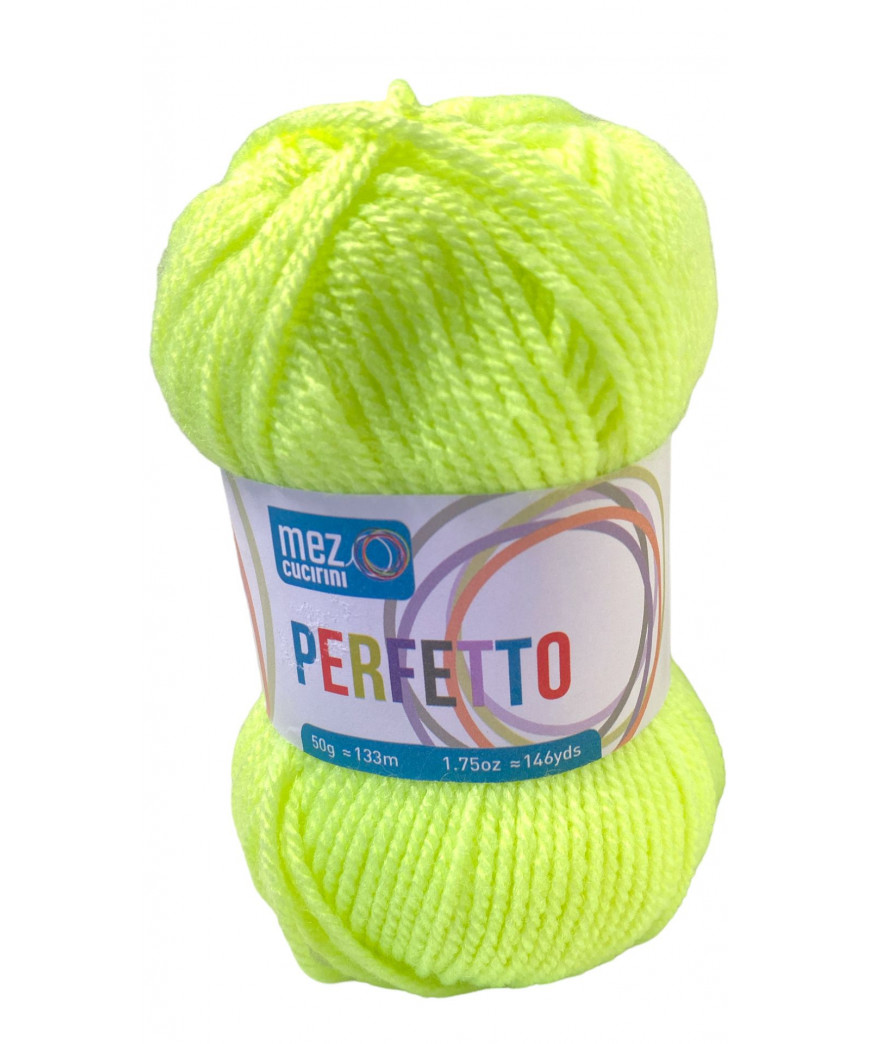 gomitolo lana Bravo/Perfetto Neon 50g, Giallo Fluo n° P8232