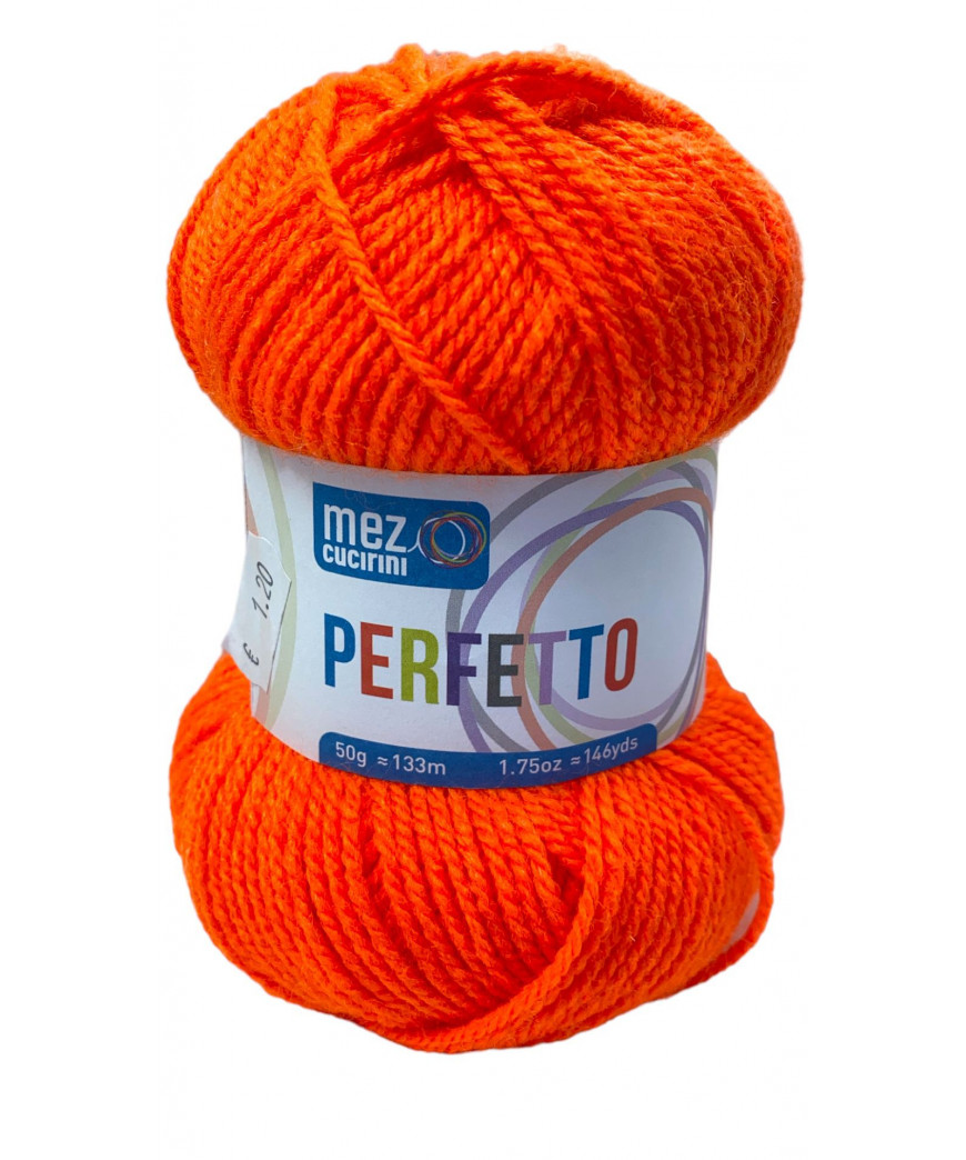 gomitolo lana Bravo/Perfetto 50g, Arancio Fluo n°P8279