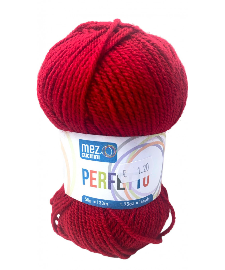 gomitolo lana Bravo/Perfetto Denim 50g, Rosso Ciliegia n°8309