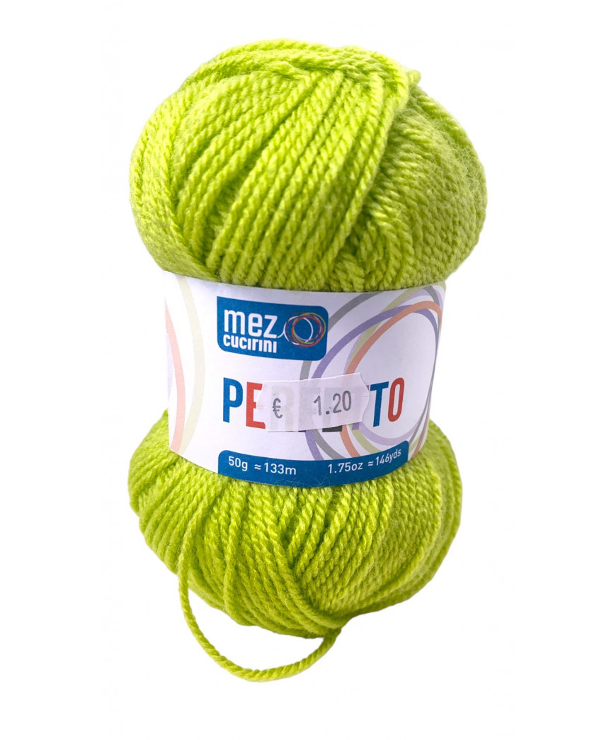 gomitolo lana Bravo/Perfetto 50g, Verde Acido n°P8325